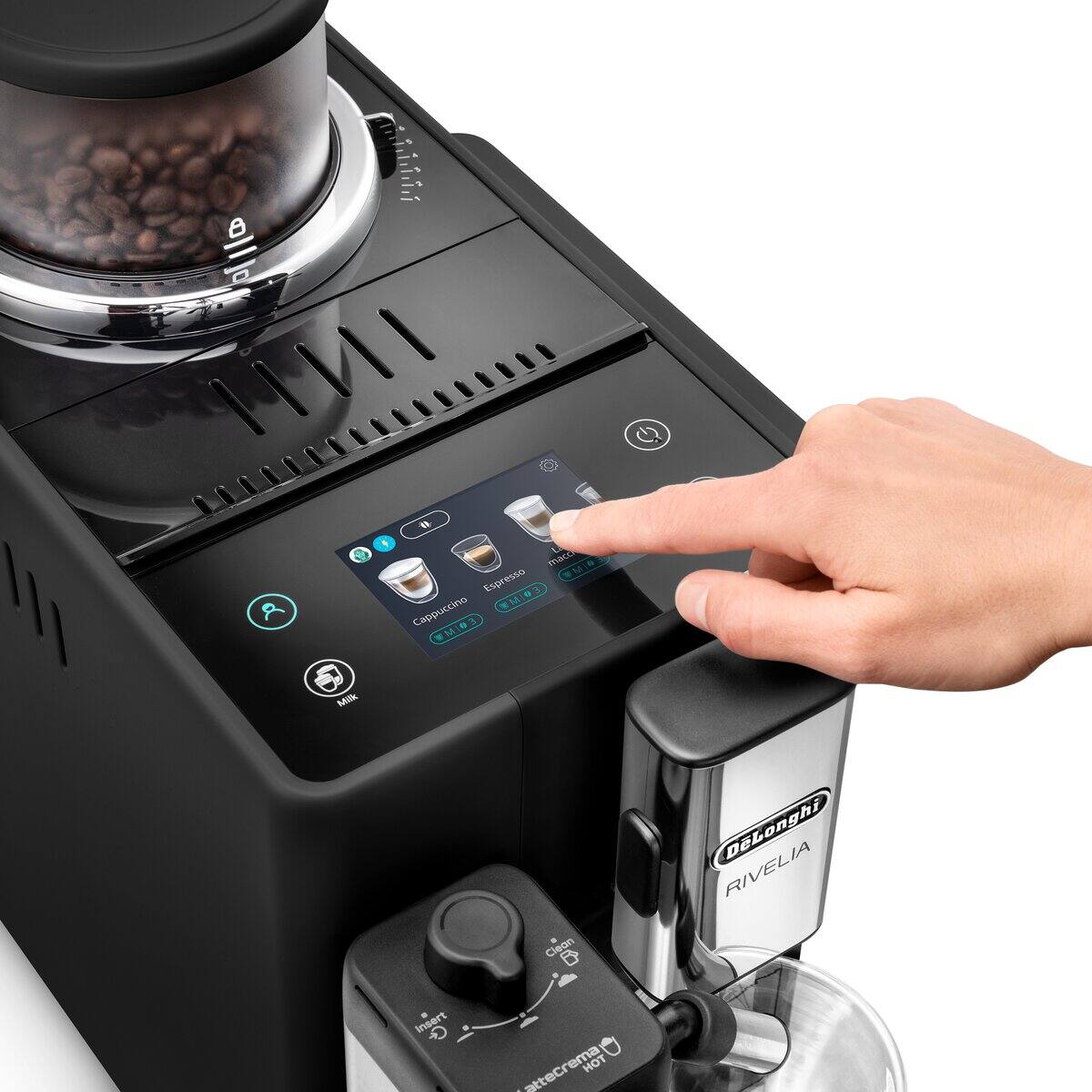 De'Longhi Rivelia – 3,5 Zoll Full-Touch-Display mit Getränkeauswahl