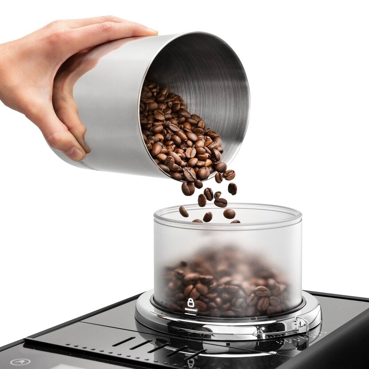 De'Longhi Rivelia – Bean-Switch-System mit austauschbarem Bohnenbehälter